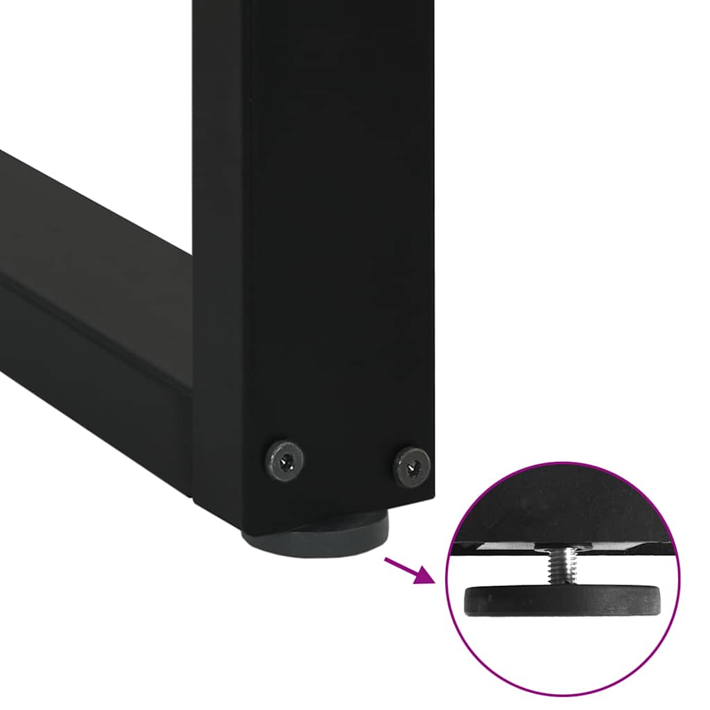 Pieds de table de bar en U, 2 pièces, noir, 60 x (100-101) cm, acier - XIOS