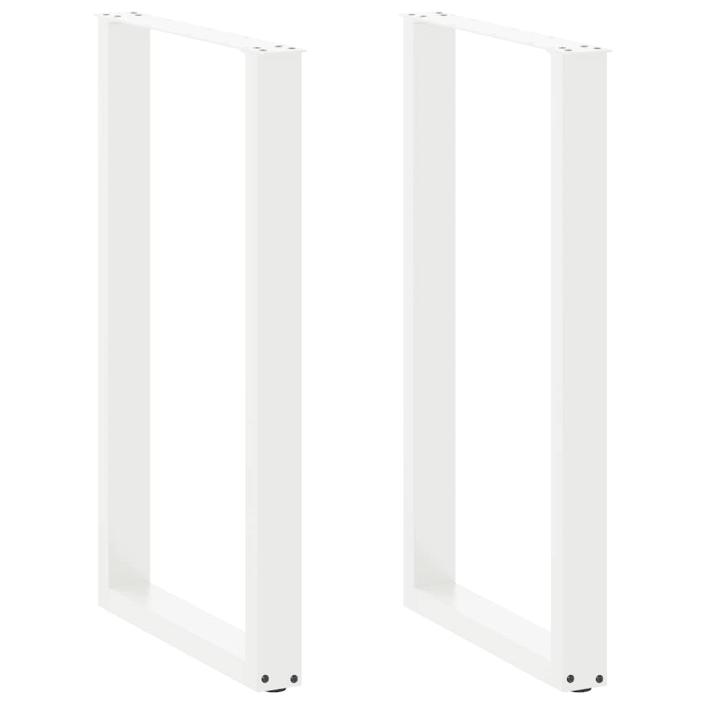 Pieds de table de bar en U, 2 pièces, blanc, 60 x (100-101) cm, acier - XIOS