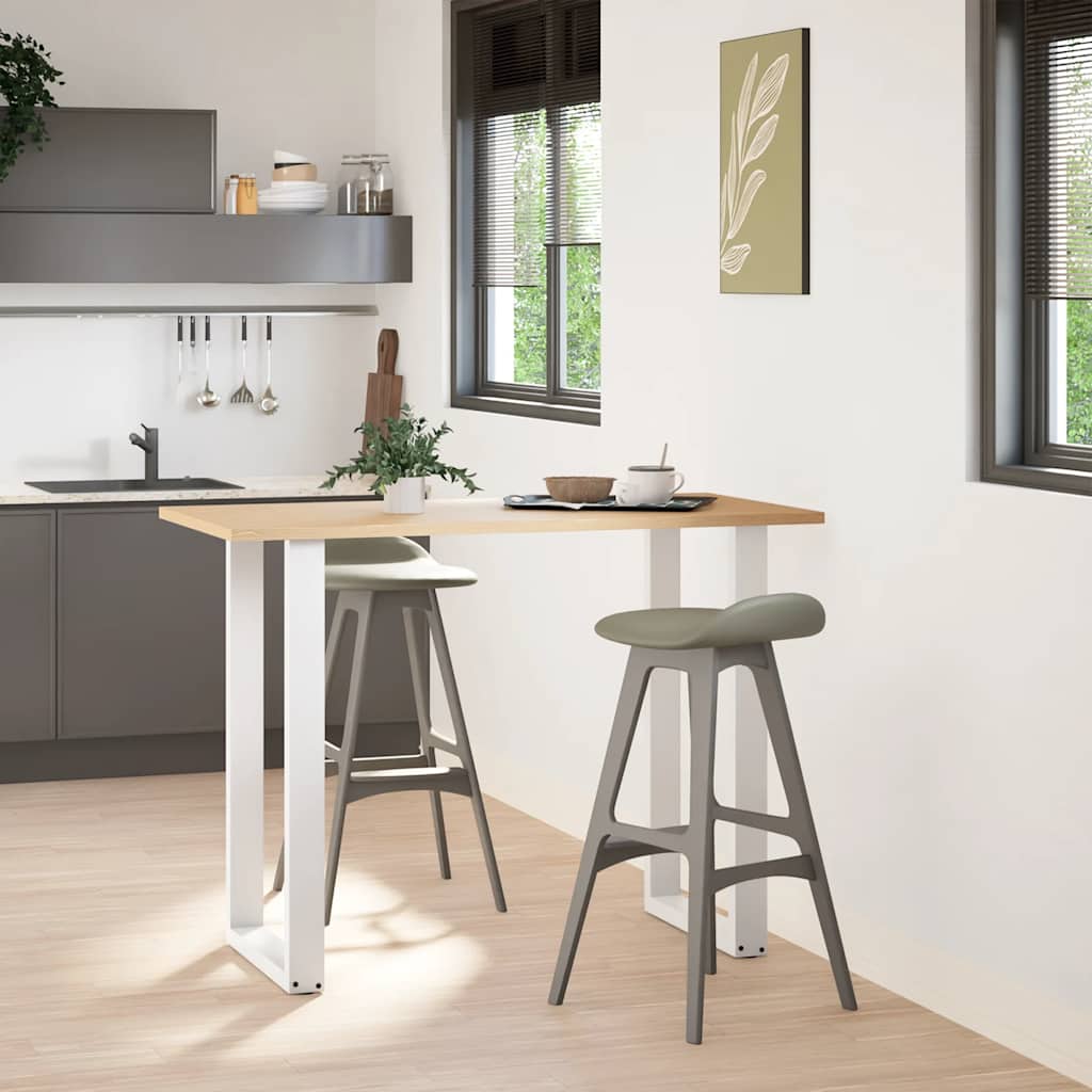 Pieds de table de bar en U, 2 pièces, blanc, 60 x (100-101) cm, acier - XIOS