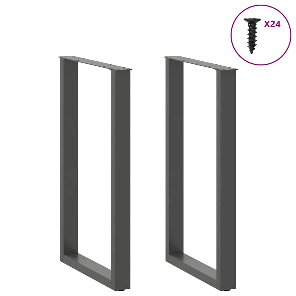 Pieds de table de bar en U 2 pièces Anthracite 60 x (100-101) cm Acier - XIOS