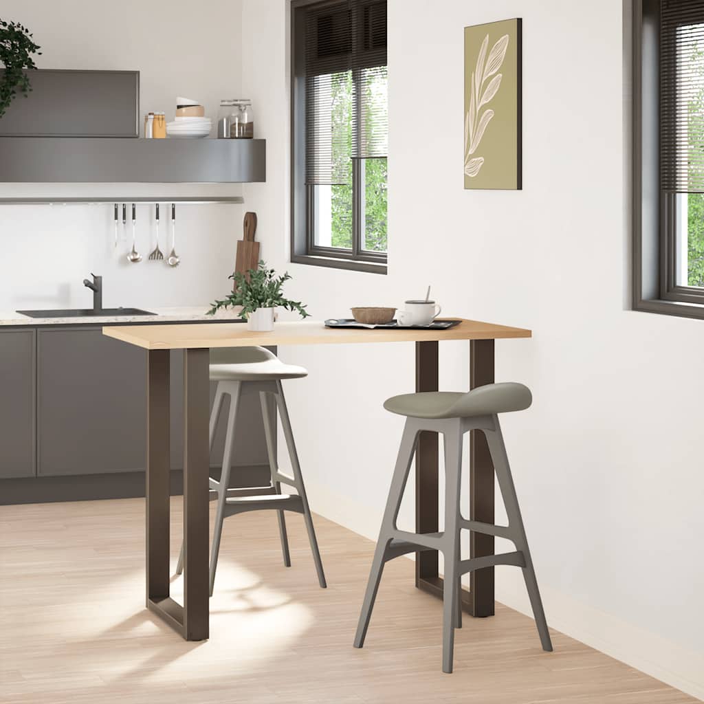 Pieds de table de bar en forme de U, 2 pièces, acier naturel, 60 x (100-101) cm - XIOS