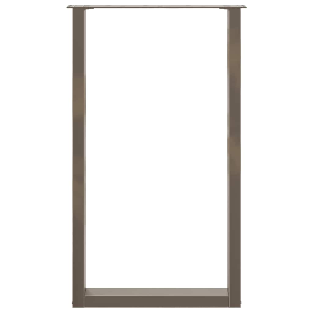 Pieds de table de bar en forme de U, 2 pièces, acier naturel, 60 x (100-101) cm - XIOS