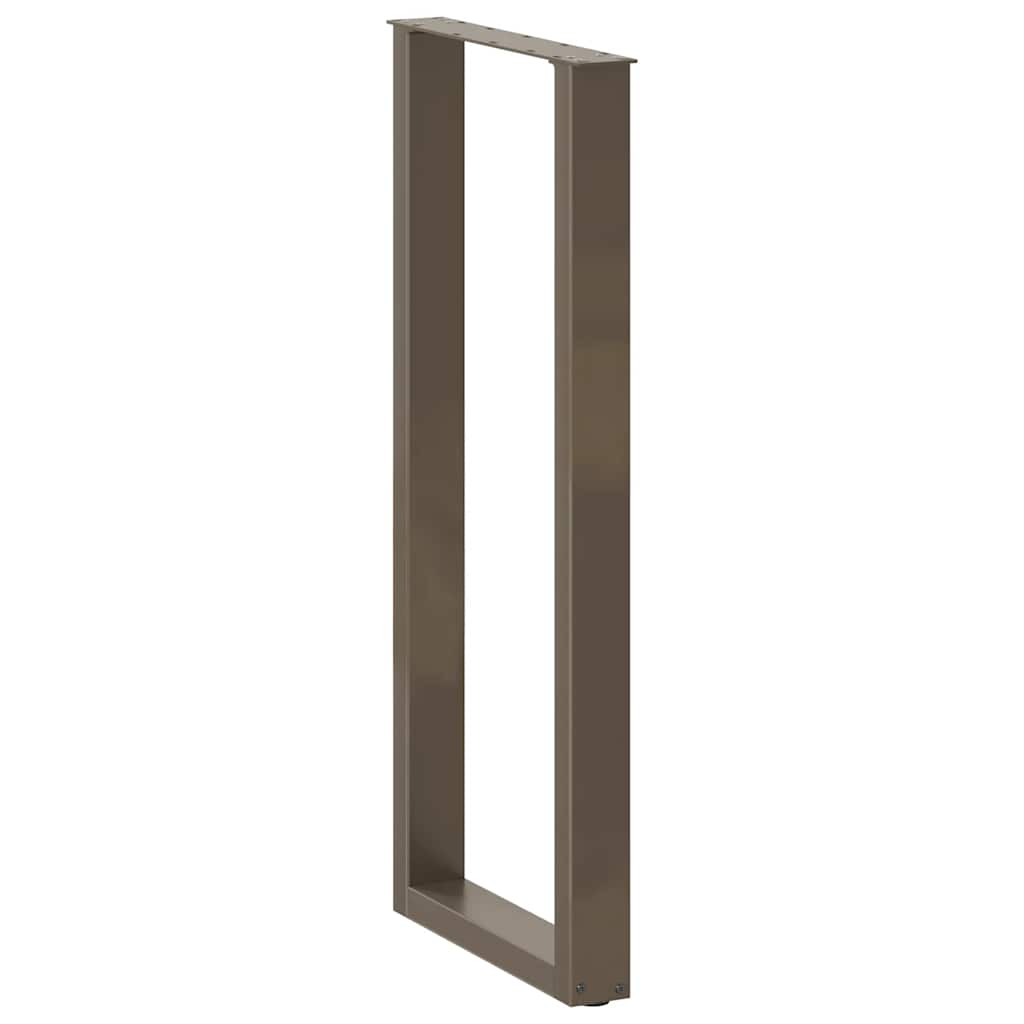 Pieds de table de bar en forme de U, 2 pièces, acier naturel, 50 x (110-111) cm - XIOS