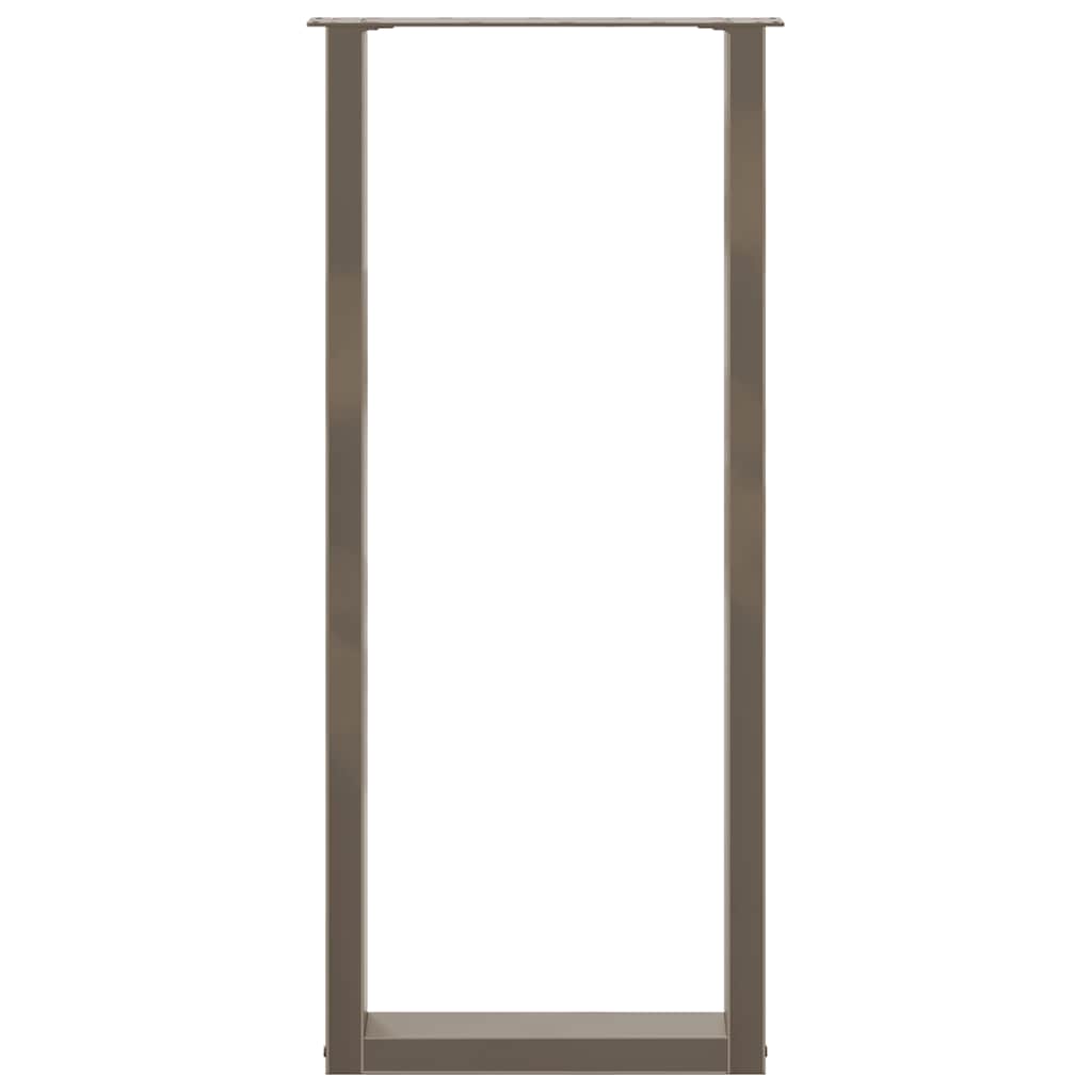 Pieds de table de bar en forme de U, 2 pièces, acier naturel, 50 x (110-111) cm - XIOS