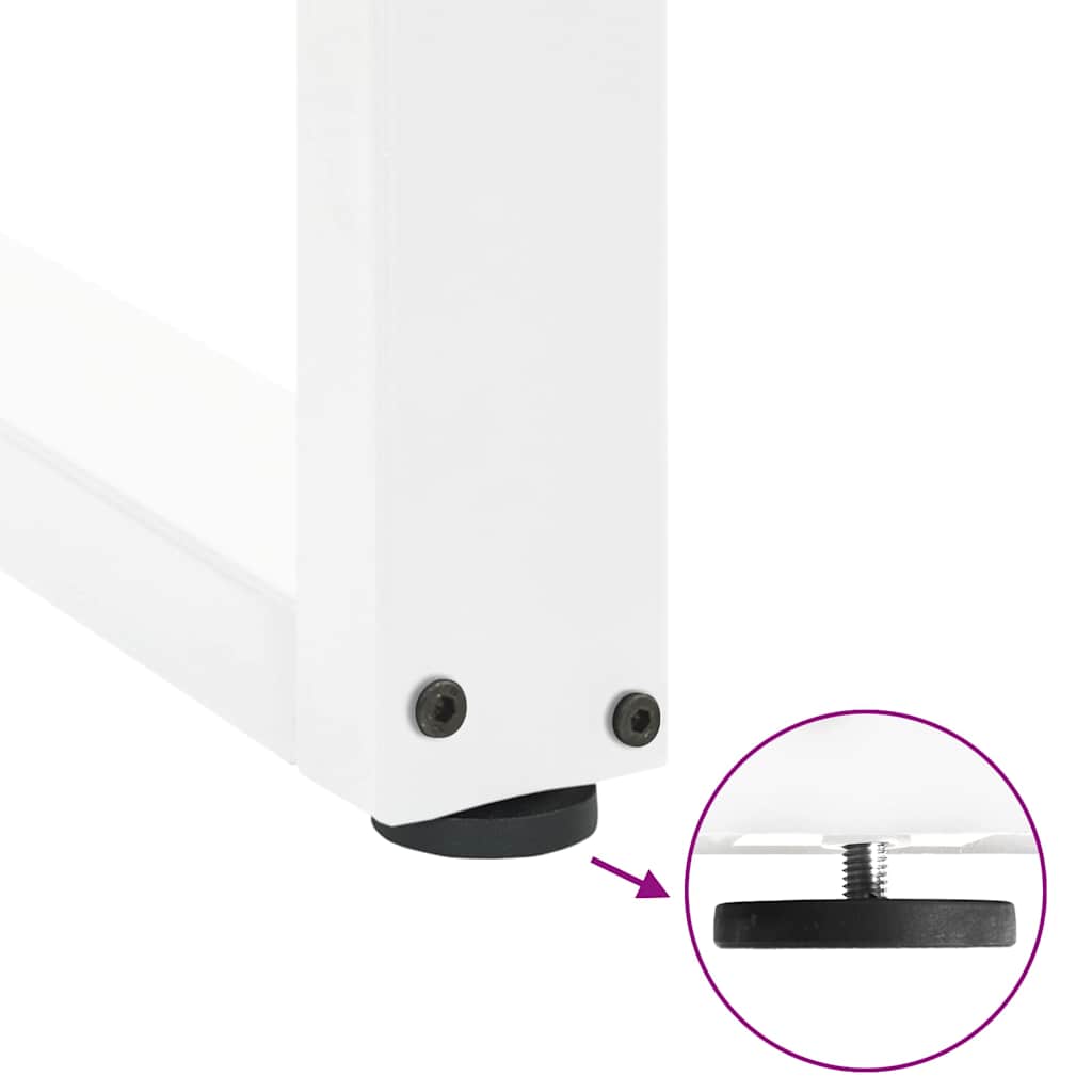 Pieds de table de bar en U, 2 pièces, blanc, 60 x (110-111) cm, acier - XIOS