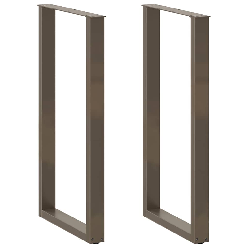 Pieds de table de bar en forme de U, 2 pièces, acier naturel, 60 x (110-111) cm - XIOS