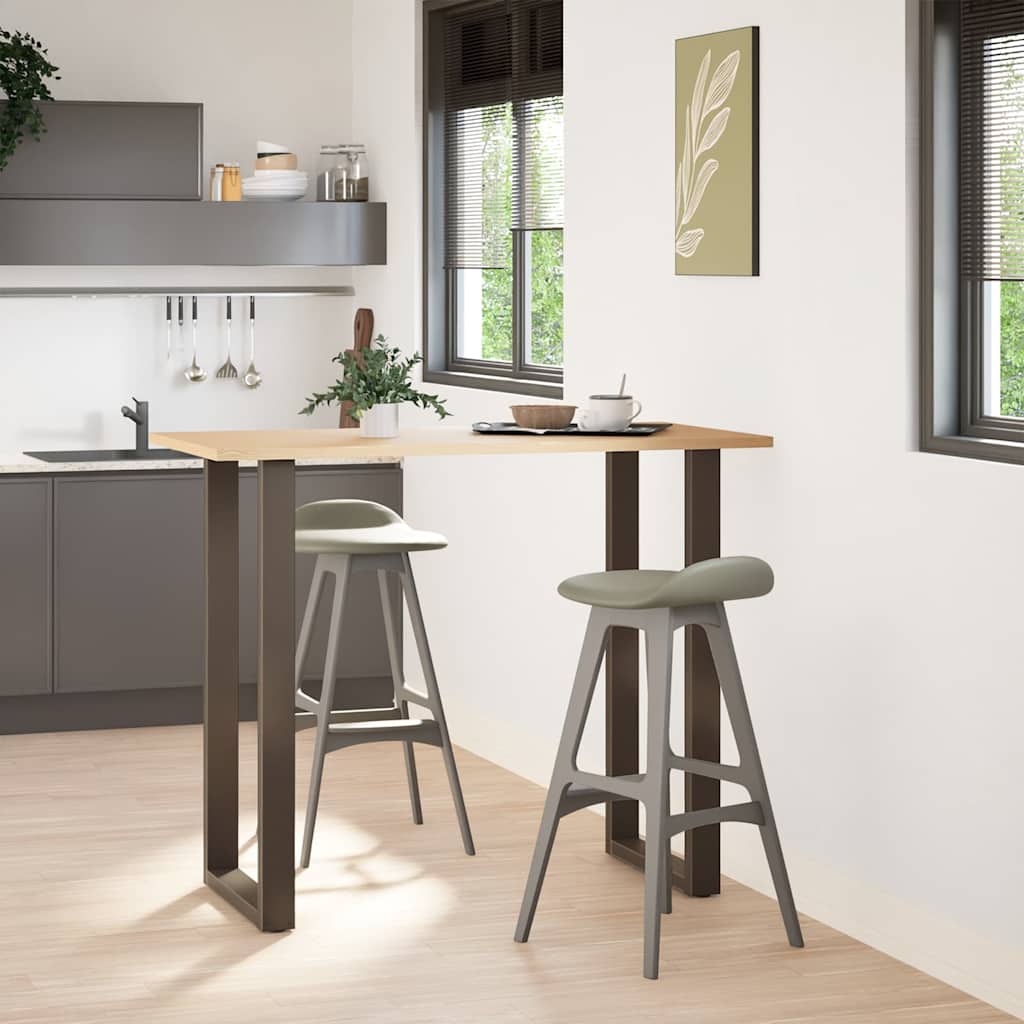 Pieds de table de bar en forme de U, 2 pièces, acier naturel, 60 x (110-111) cm - XIOS