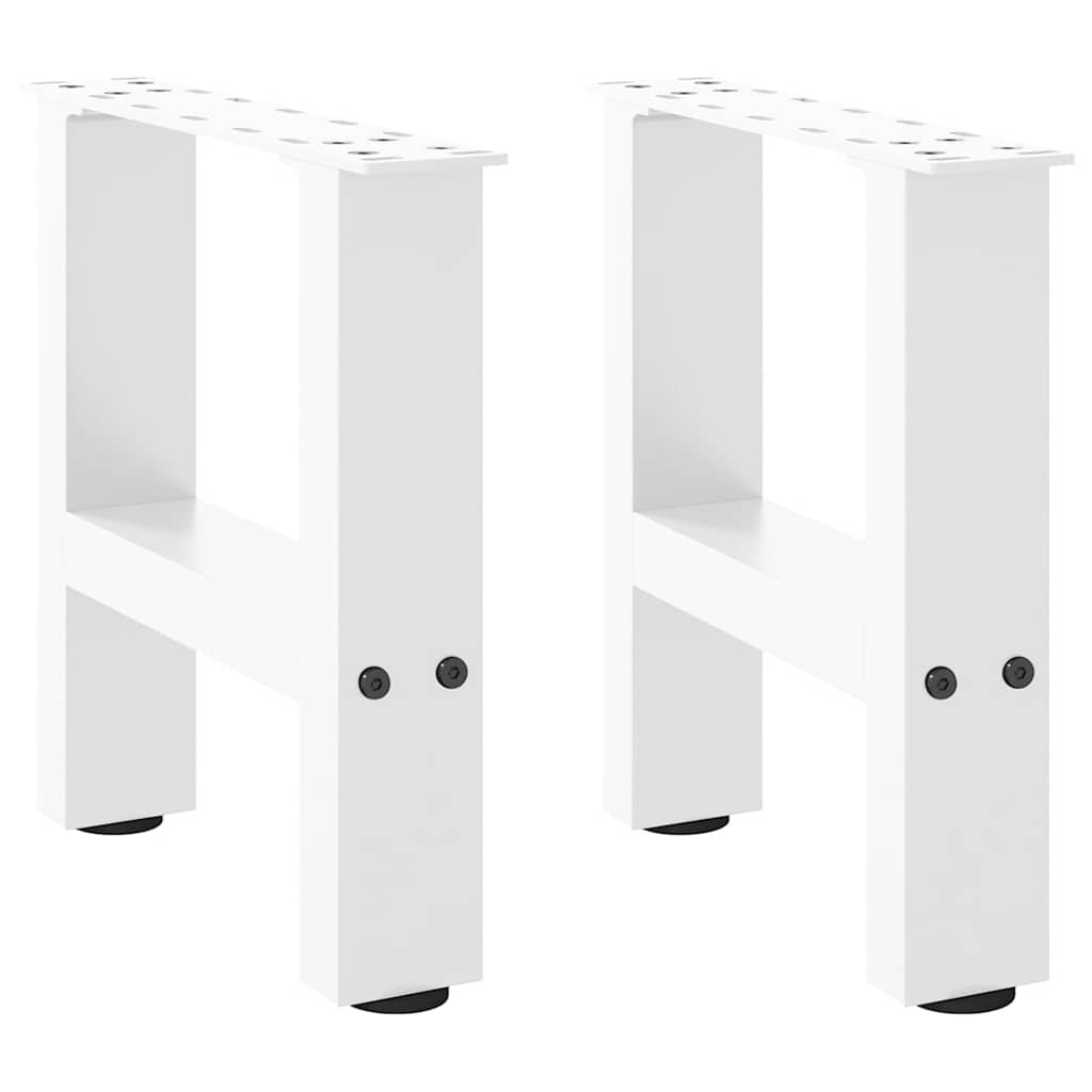 Pieds de table basse blanc 2 pcs 30x(30-31) cm acier Pieds de table vidaXL