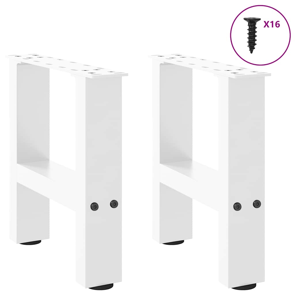 Pieds de table basse blanc 2 pcs 30x(30-31) cm acier Pieds de table vidaXL