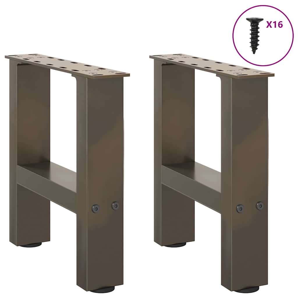Pieds de table basse en acier naturel 2 pièces 30 x (30-31) cm - XIOS