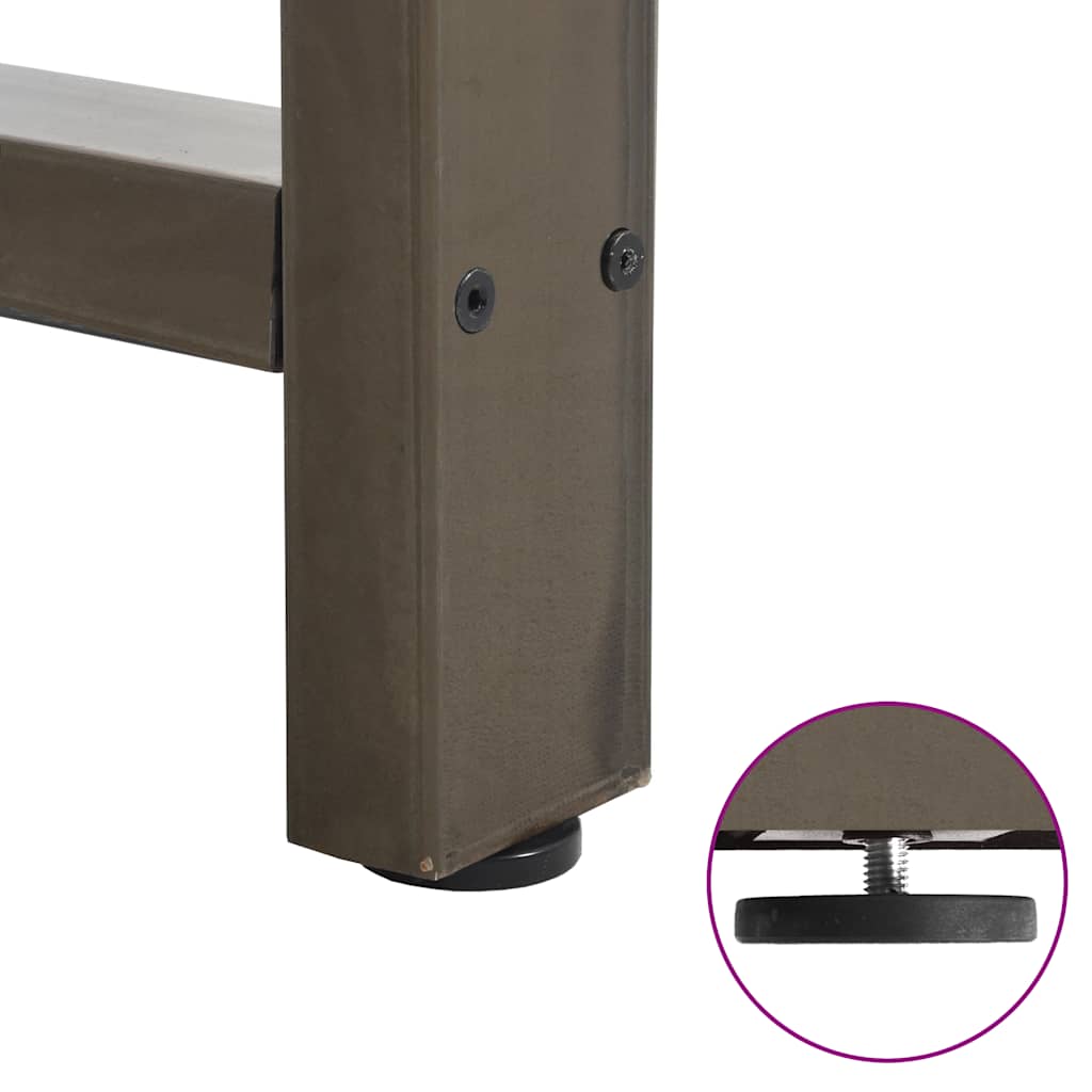 Pieds de table basse en acier naturel 2 pièces 30 x (30-31) cm - XIOS