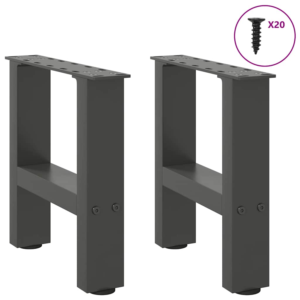 Pieds de table basse Anthracite 2 pièces 40 x (30-31) cm Acier - XIOS