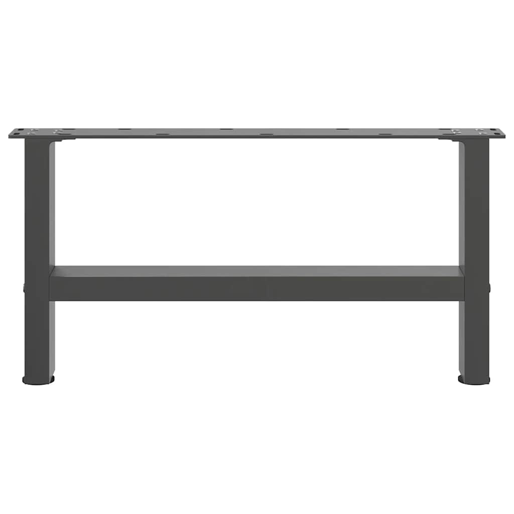 Pieds de table basse Anthracite 2 pièces 70 x (30-31) cm Acier