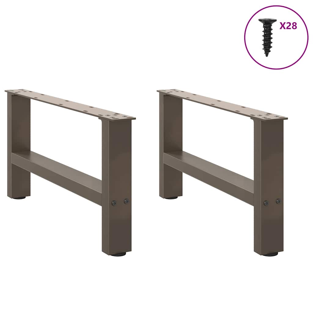 Pieds de table basse en acier naturel 2 pièces 70 x (30-31) cm Acier - XIOS