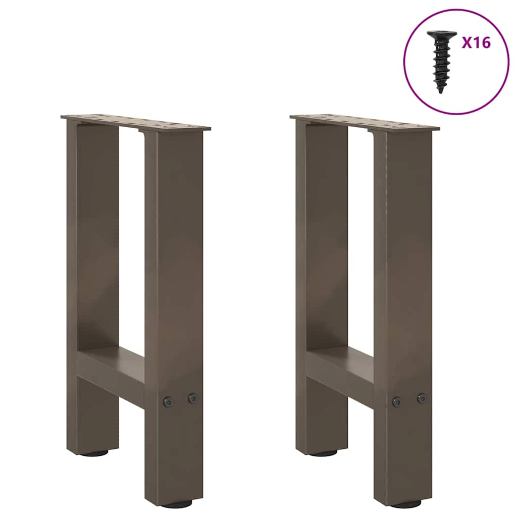 Pieds de table basse en acier naturel 2 pièces 28 x (42-43) cm Acier - XIOS