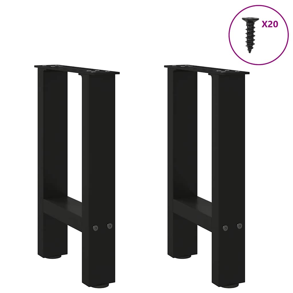 Pieds de table basse Noir 2 pièces 38 x (42-43) cm Acier - XIOS