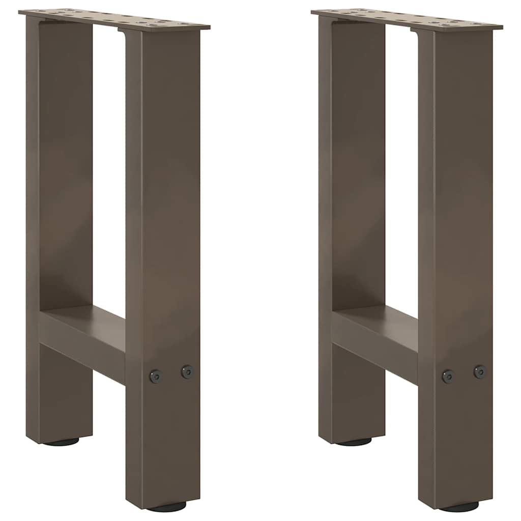 Pieds de table basse en acier naturel, 2 pièces, 38 x (42-43) cm - XIOS