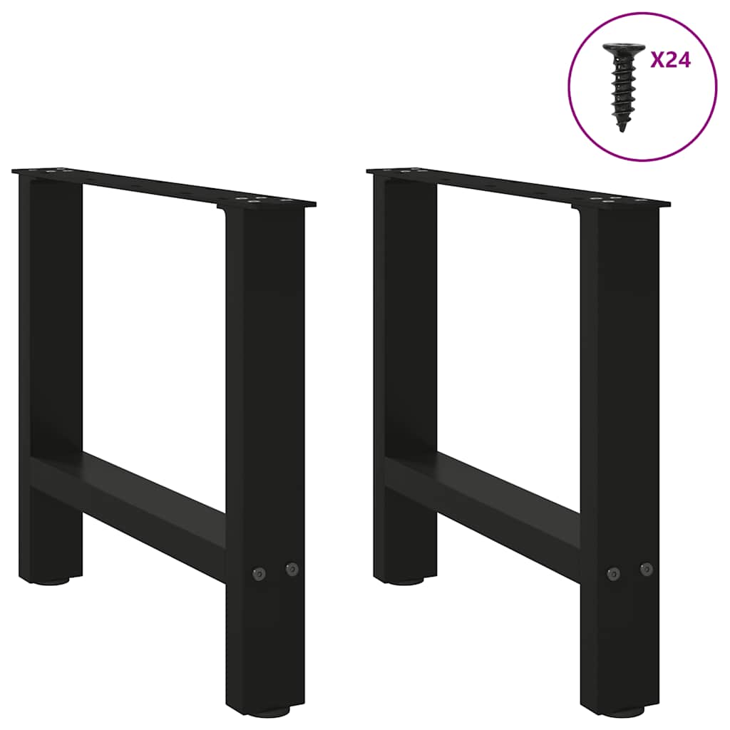 Pieds de table basse Noir 2 pièces 50 x (42-43) cm Acier - XIOS