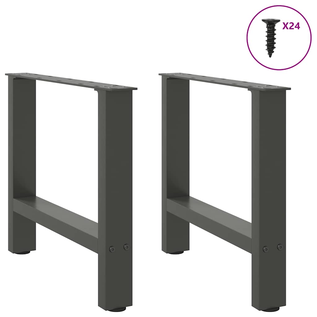 Pieds de table basse Anthracite 2 pièces 60 x (42-43) cm Acier - XIOS