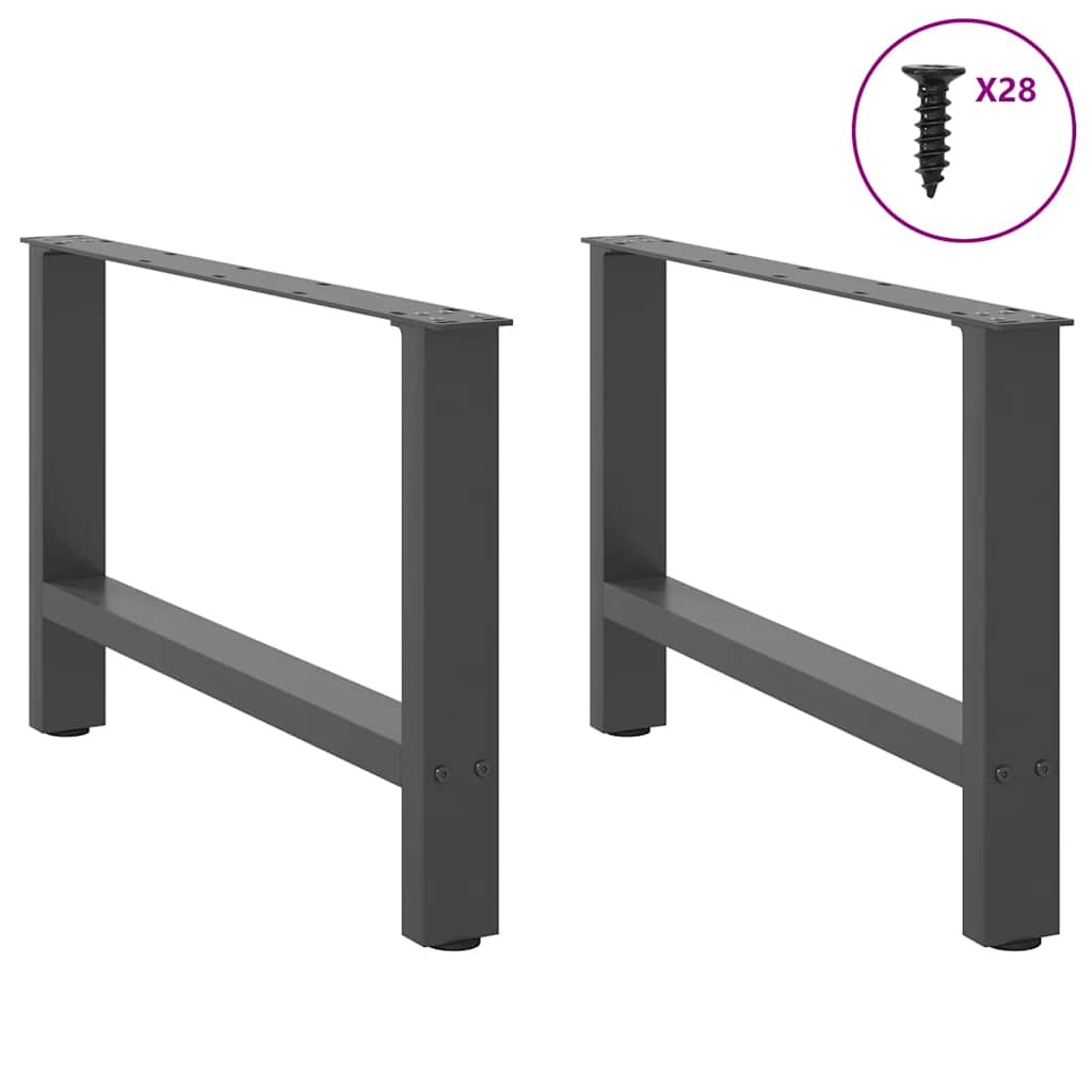 Pieds de table basse Anthracite 2 pièces 70 x (42-43) cm Acier - XIOS