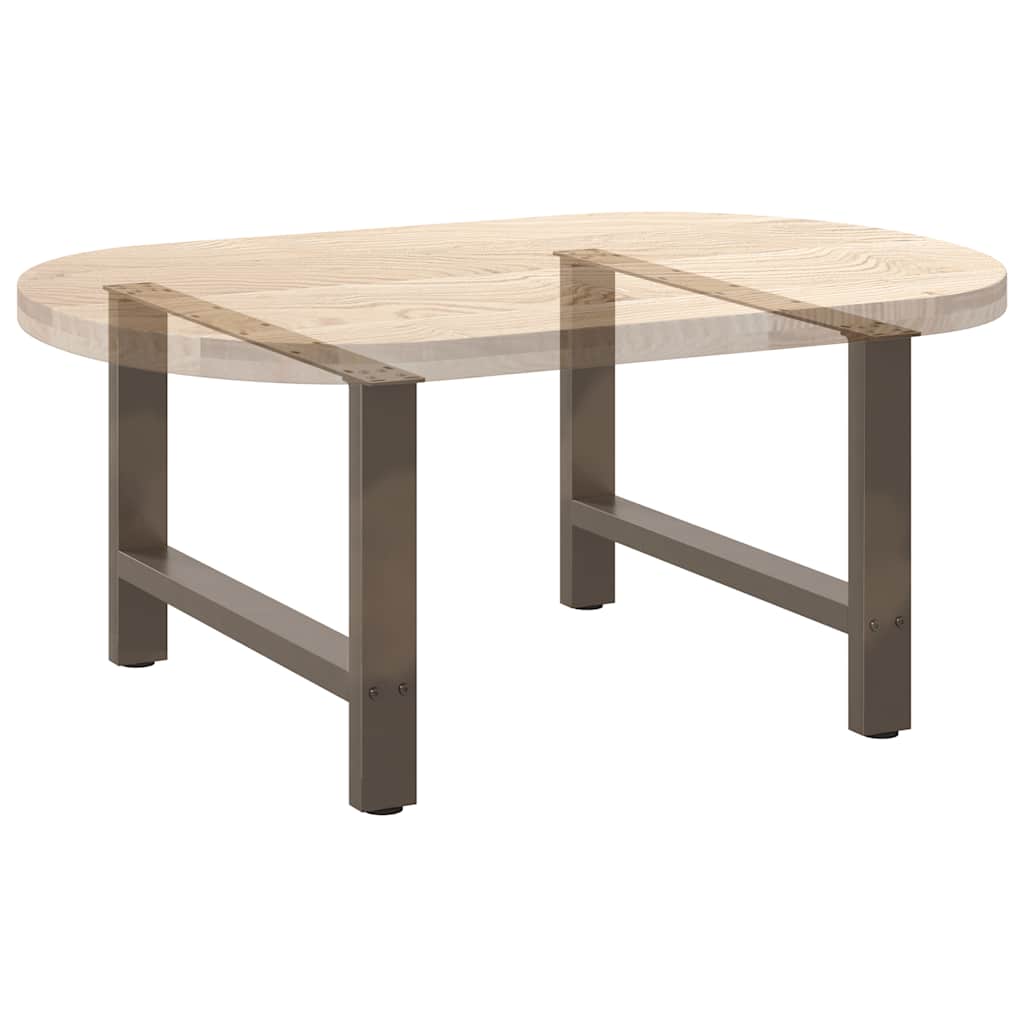 Pieds de table basse en acier naturel, 2 pièces, 70 x (42-43) cm - XIOS