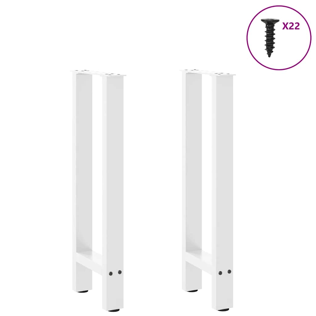Pieds de table console Blanc 2 pièces 38 x (72-73) cm Acier - XIOS