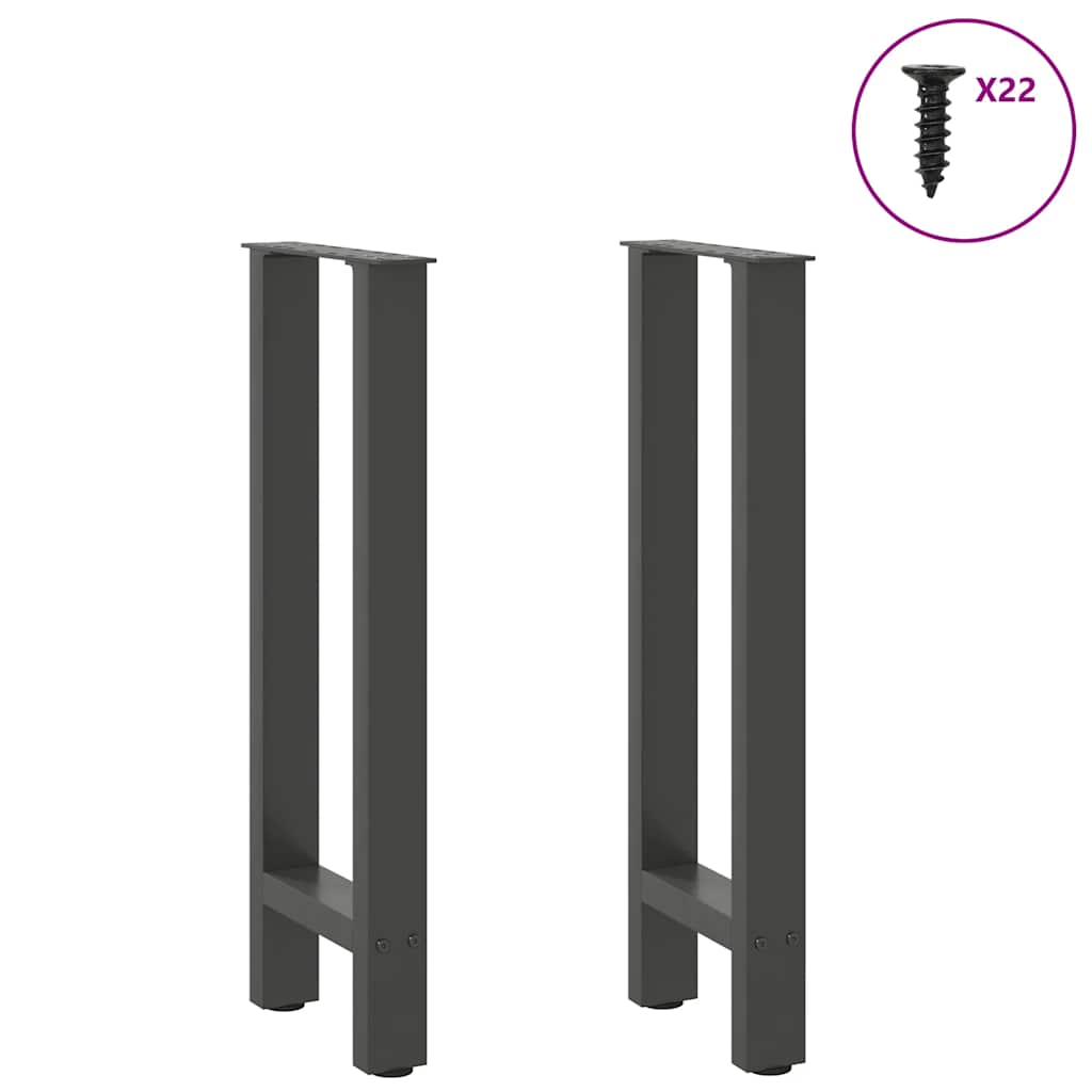 Pieds de table basse anthracite 2 pcs 38x(72-73) cm acier Pieds de table vidaXL