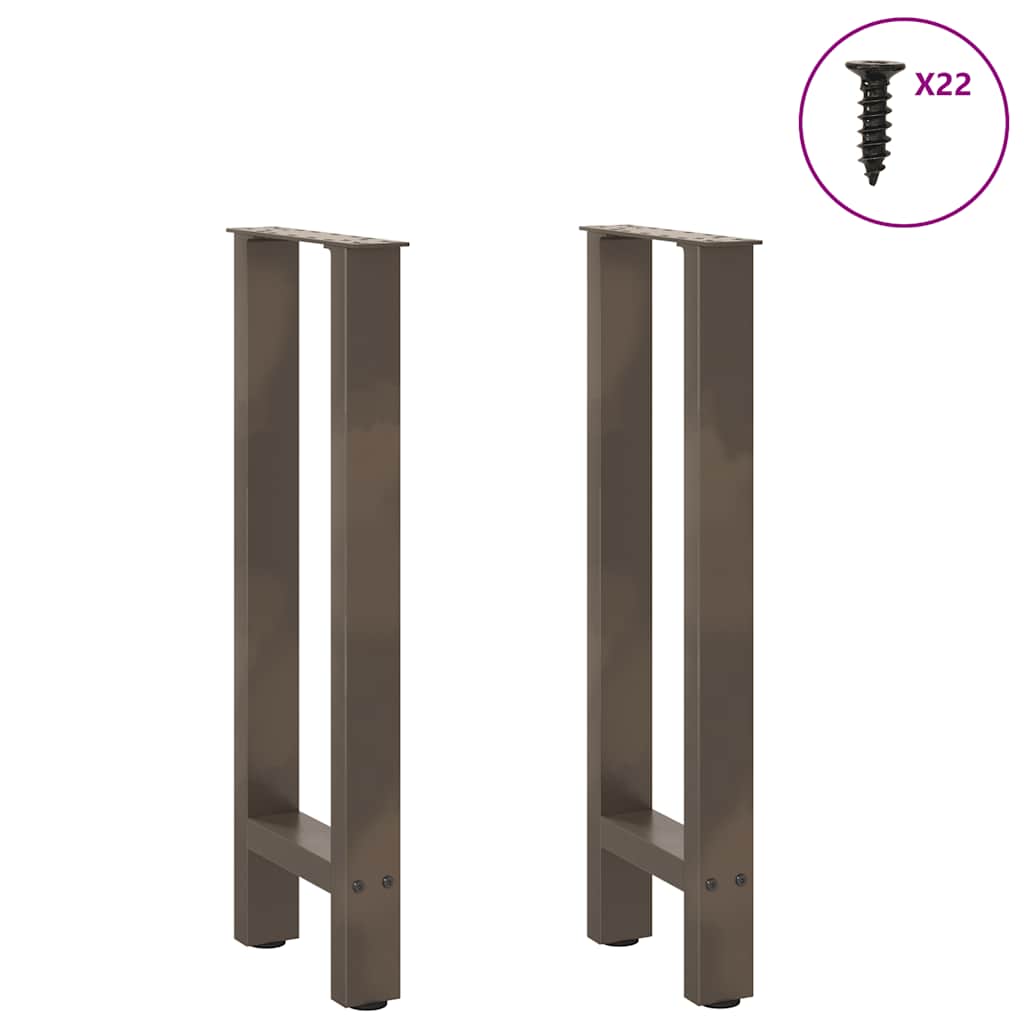Pieds de table basse acier naturel 2 pcs 38x(72-73) cm acier Pieds de table vidaXL