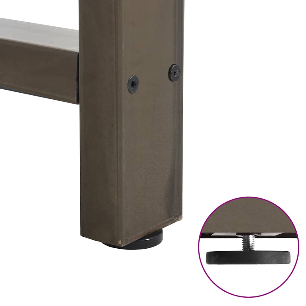 Pieds de table basse acier naturel 2 pcs 38x(72-73) cm acier Pieds de table vidaXL