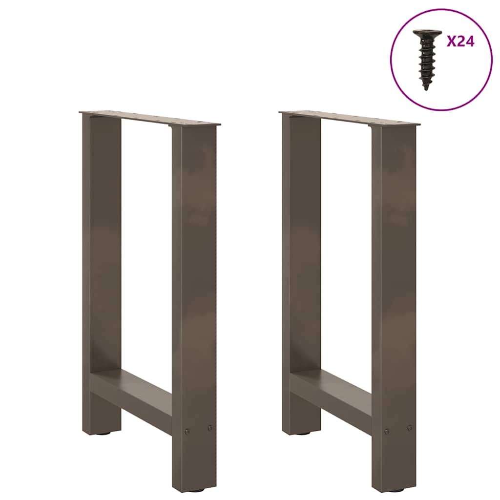 Pieds de table à manger en acier naturel 2 pièces 60 x (72-73) cm Acier - XIOS