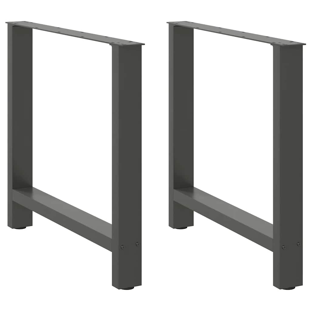 Pieds de table à manger Anthracite 2 pièces 70 x (72-73) cm Acier - XIOS