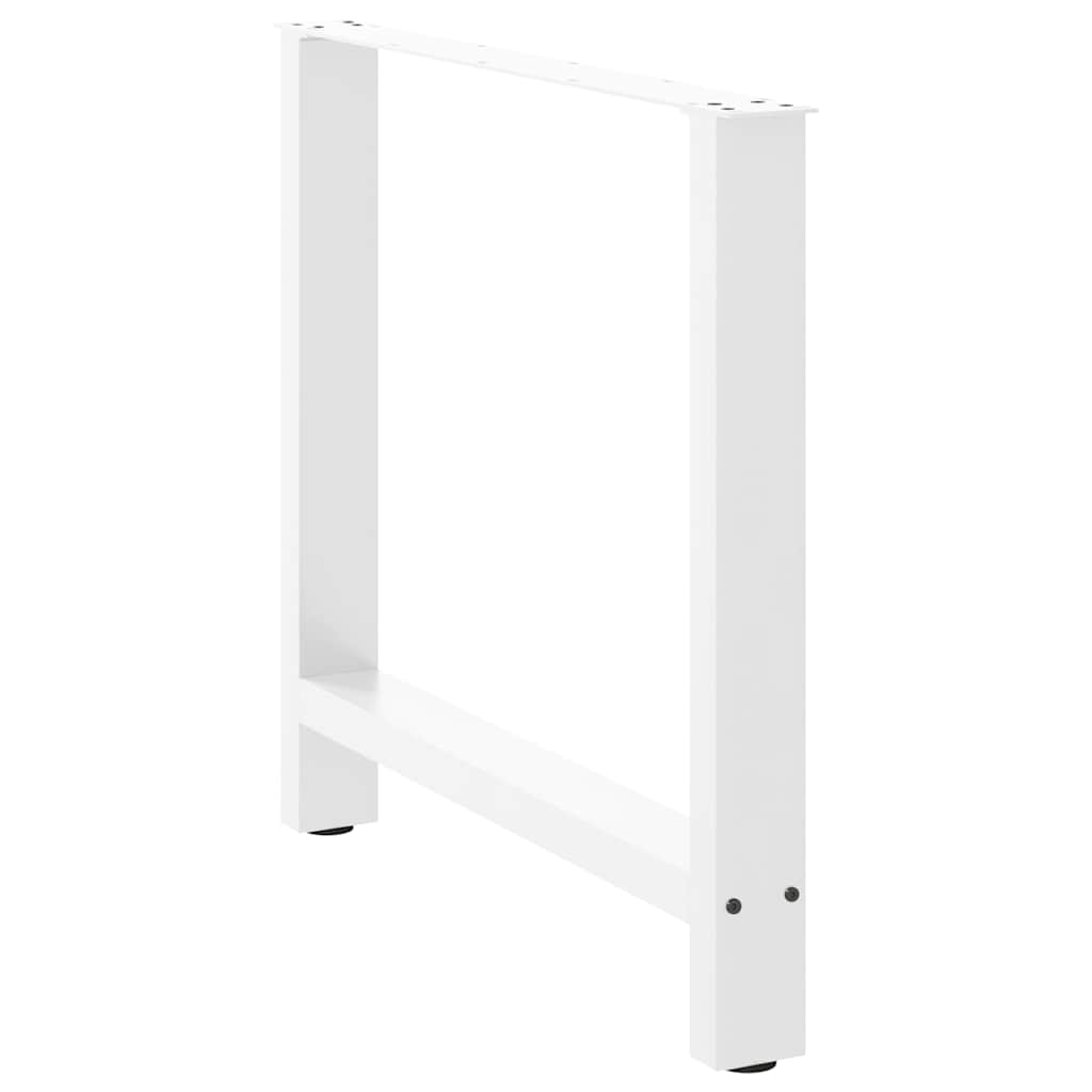 Pieds de table à manger Blanc 2 pièces 80 x (72-73) cm Acier - XIOS