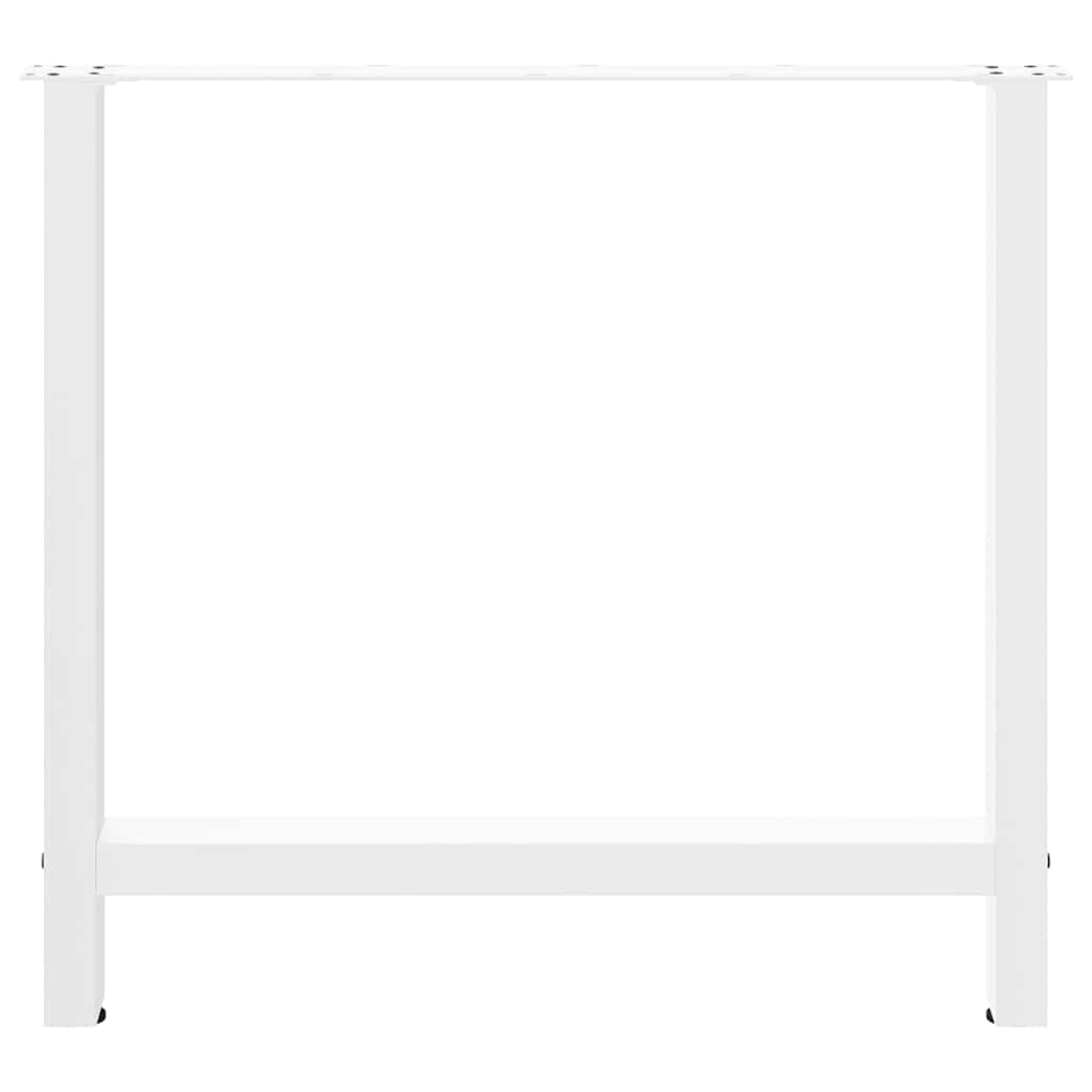 Pieds de table à manger Blanc 2 pièces 80 x (72-73) cm Acier - XIOS