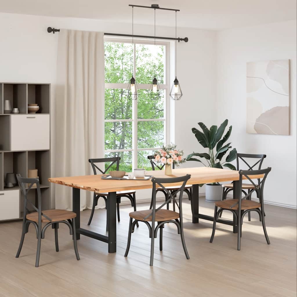 Pieds de table à manger Noir 2 pièces 90 x (72-73) cm Acier - XIOS