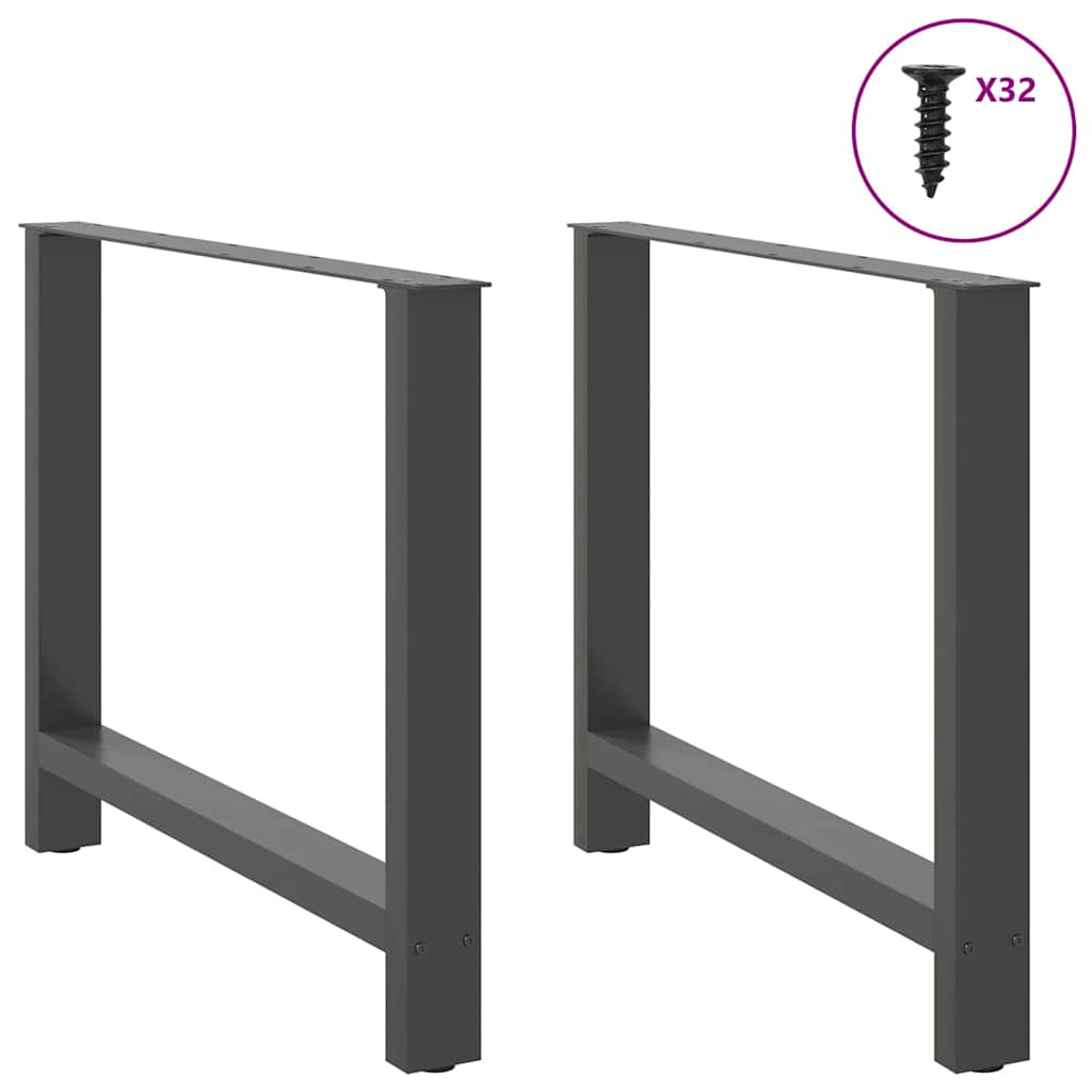 Pieds de table à manger Anthracite 2 pièces 90 x (72-73) cm Acier
