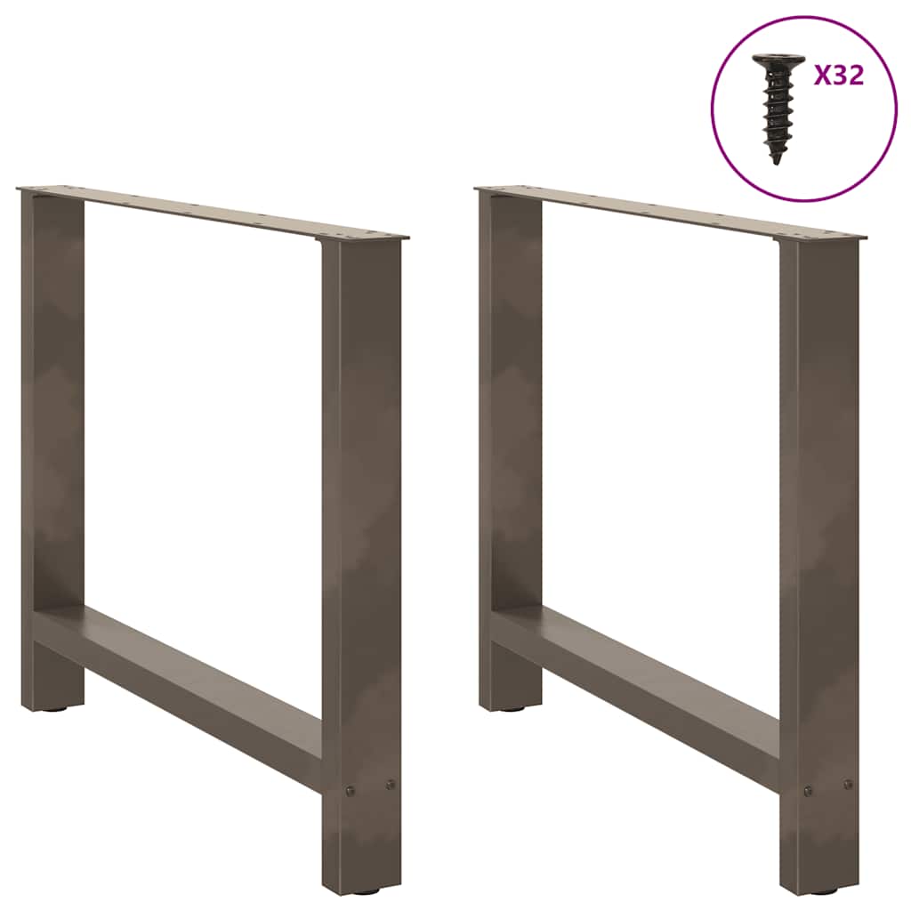 Pieds de table à manger en acier naturel 2 pièces 100 x (72-73) cm Acier - XIOS