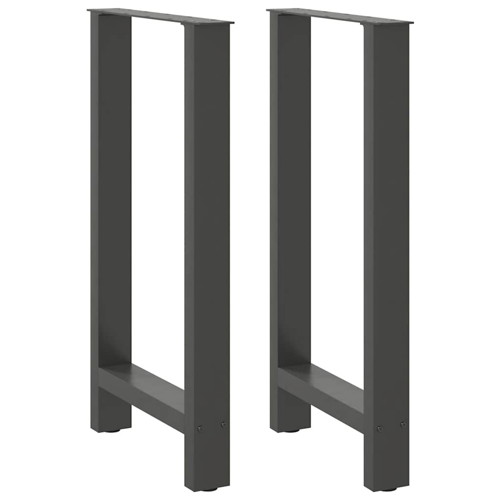 Pieds de table de bar Anthracite 2 pièces 50 x (90-91) cm Acier - XIOS