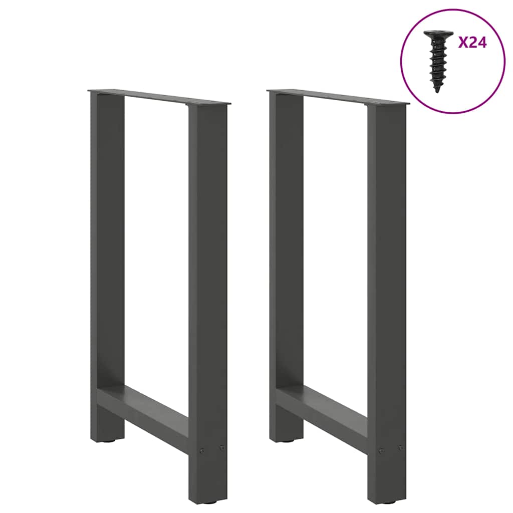 Pieds de table de bar Anthracite 2 pièces 60 x (90-91) cm Acier - XIOS