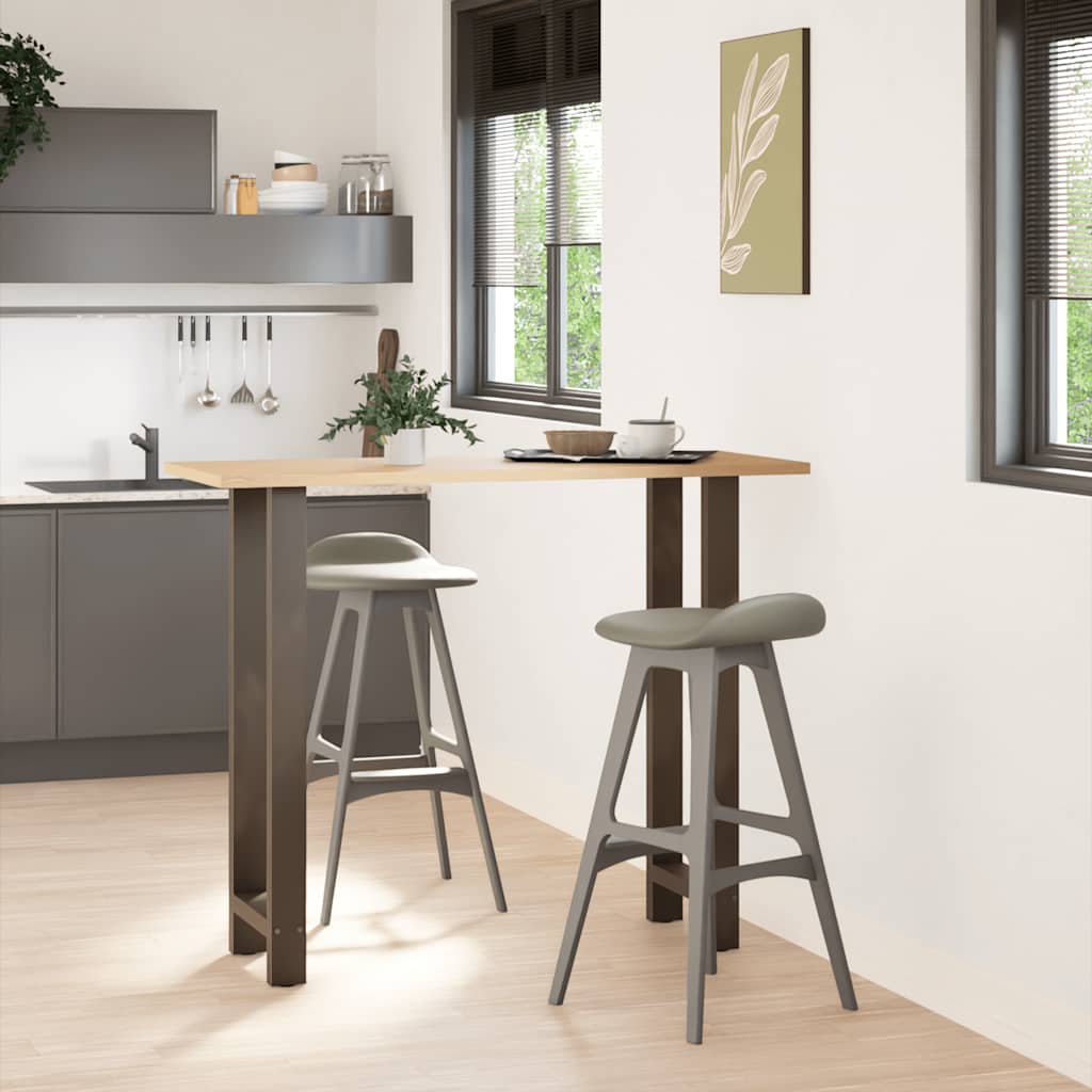 Pieds de table de bar en acier naturel, 2 pièces, 50 x (110-111) cm - XIOS