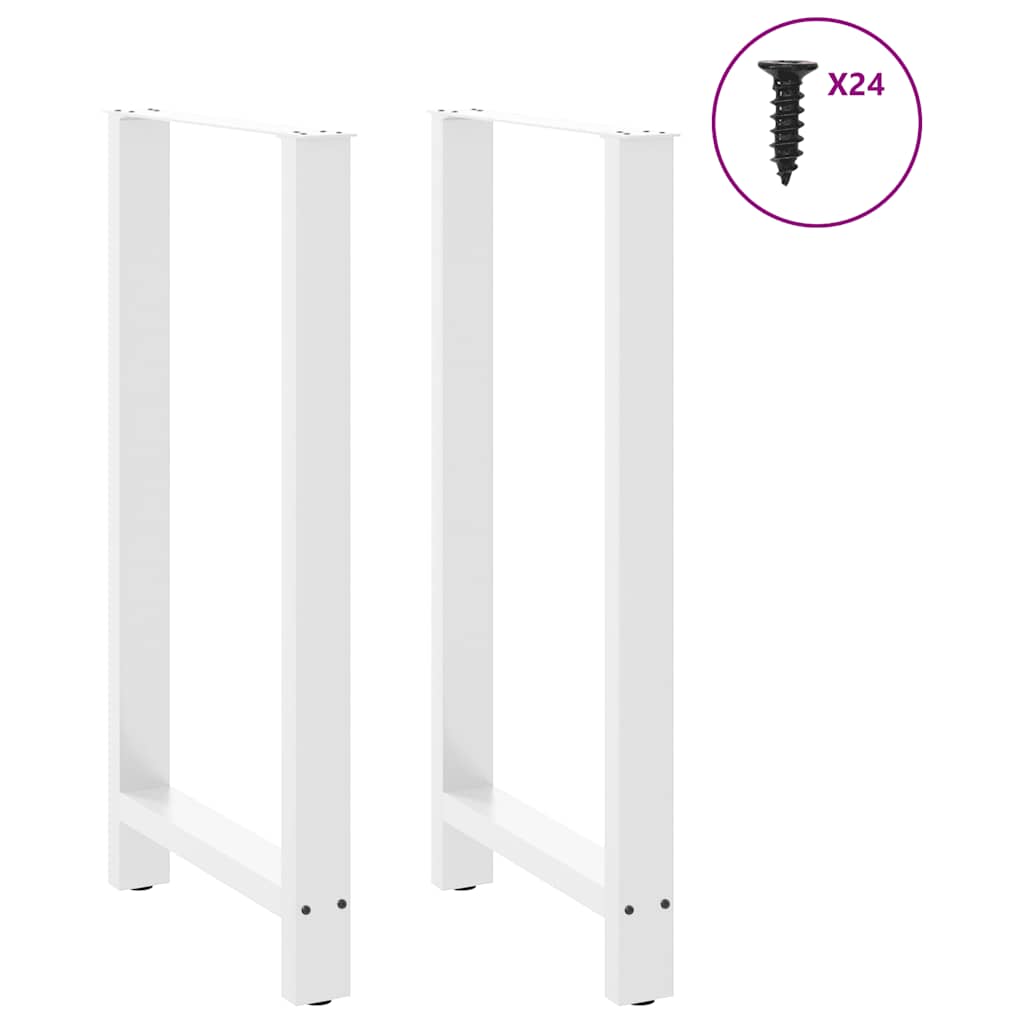 Pieds de table de bar Blanc 2 pièces 60 x (110-111) cm Acier - XIOS