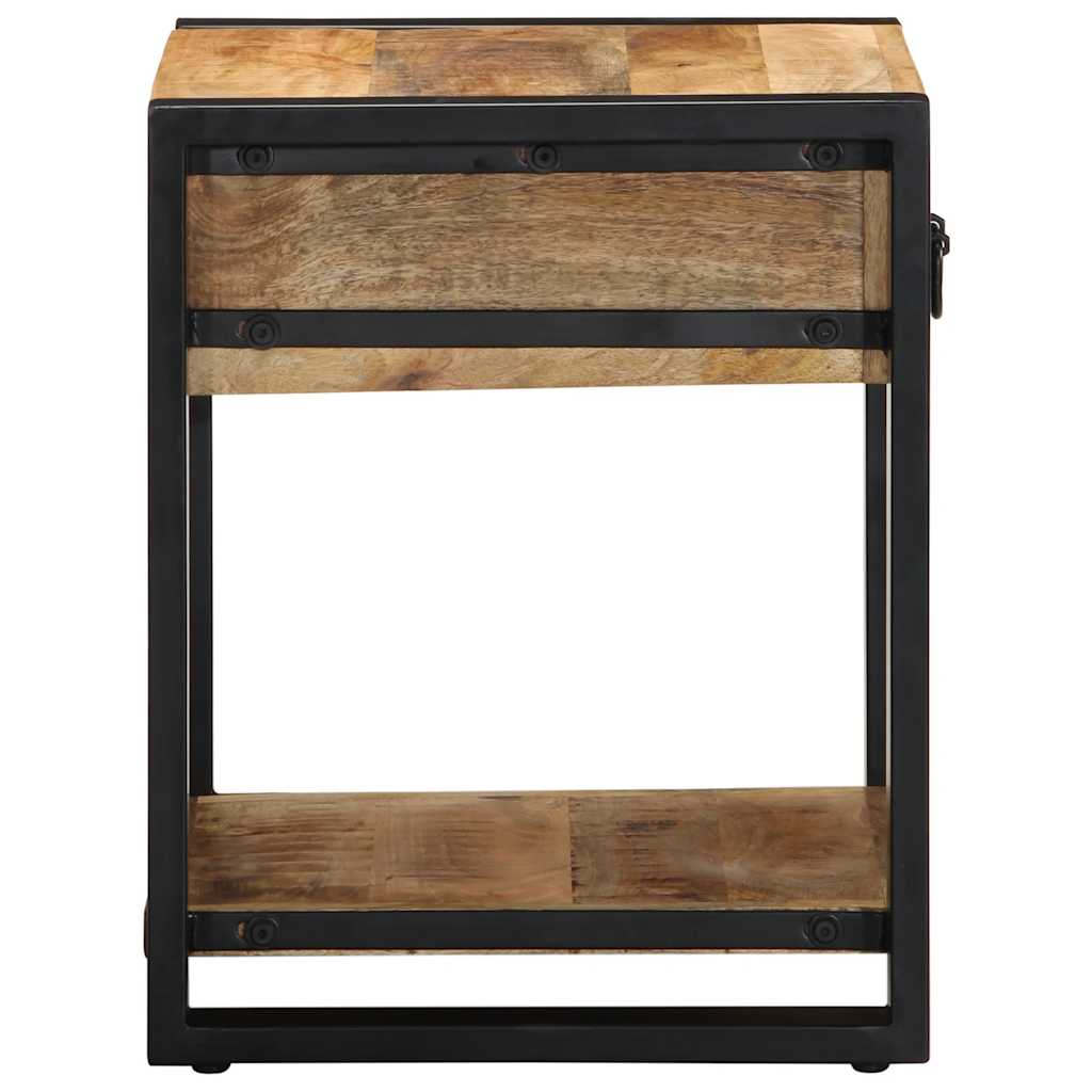 Table d'appoint 40x40x50 cm bois massif de manguier brut - XIOS