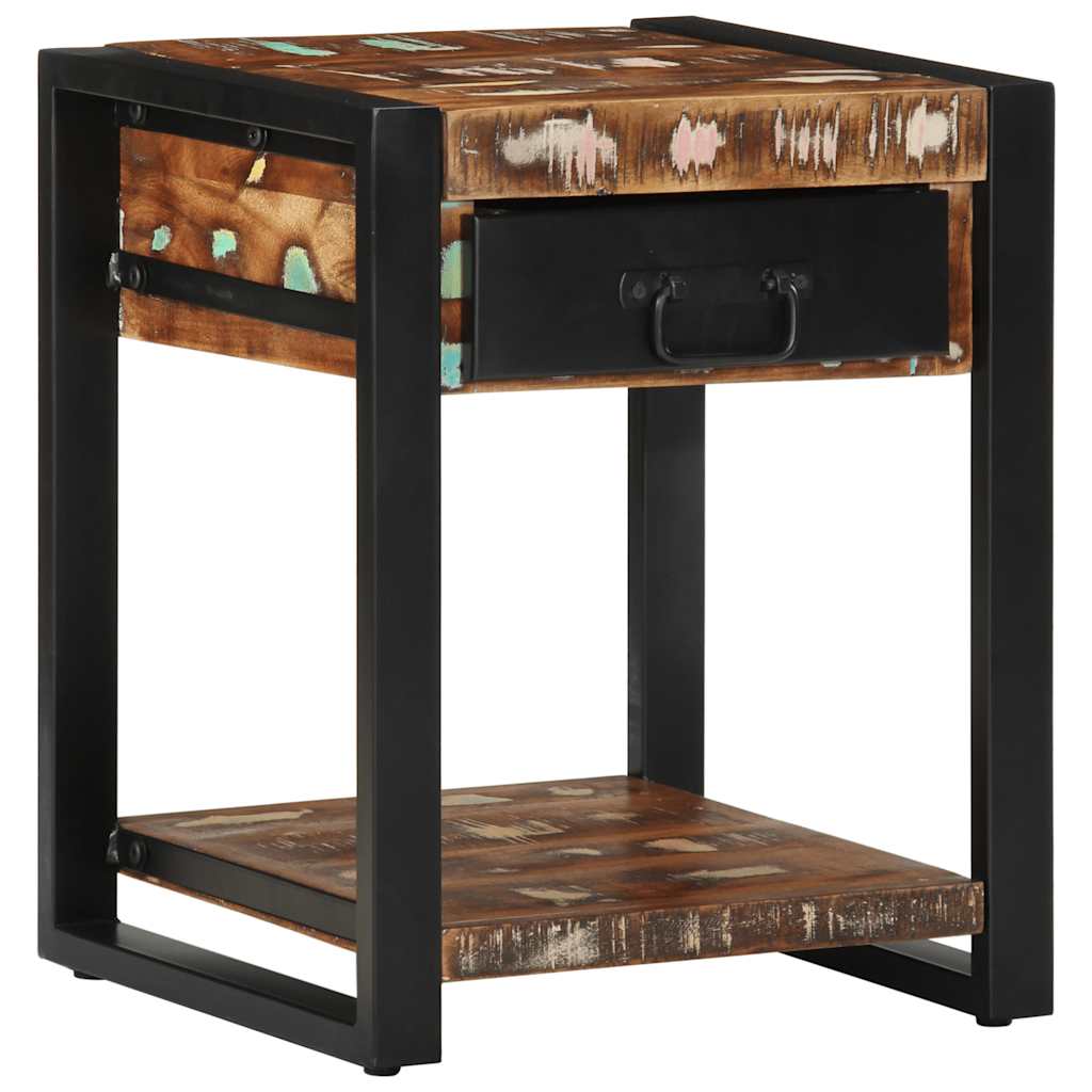 Table d'appoint multicolore 40x40x50cm bois récupération massif - XIOS