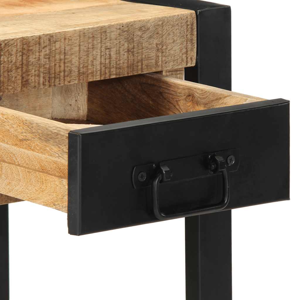 Table d'appoint 35x35x50 cm bois massif de manguier brut - XIOS