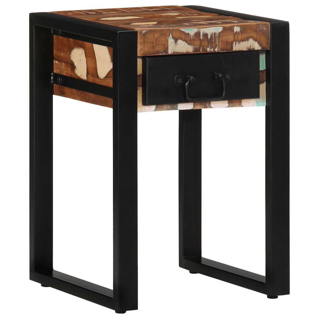 Table d'appoint multicolore 35x35x50cm bois massif récupération - XIOS