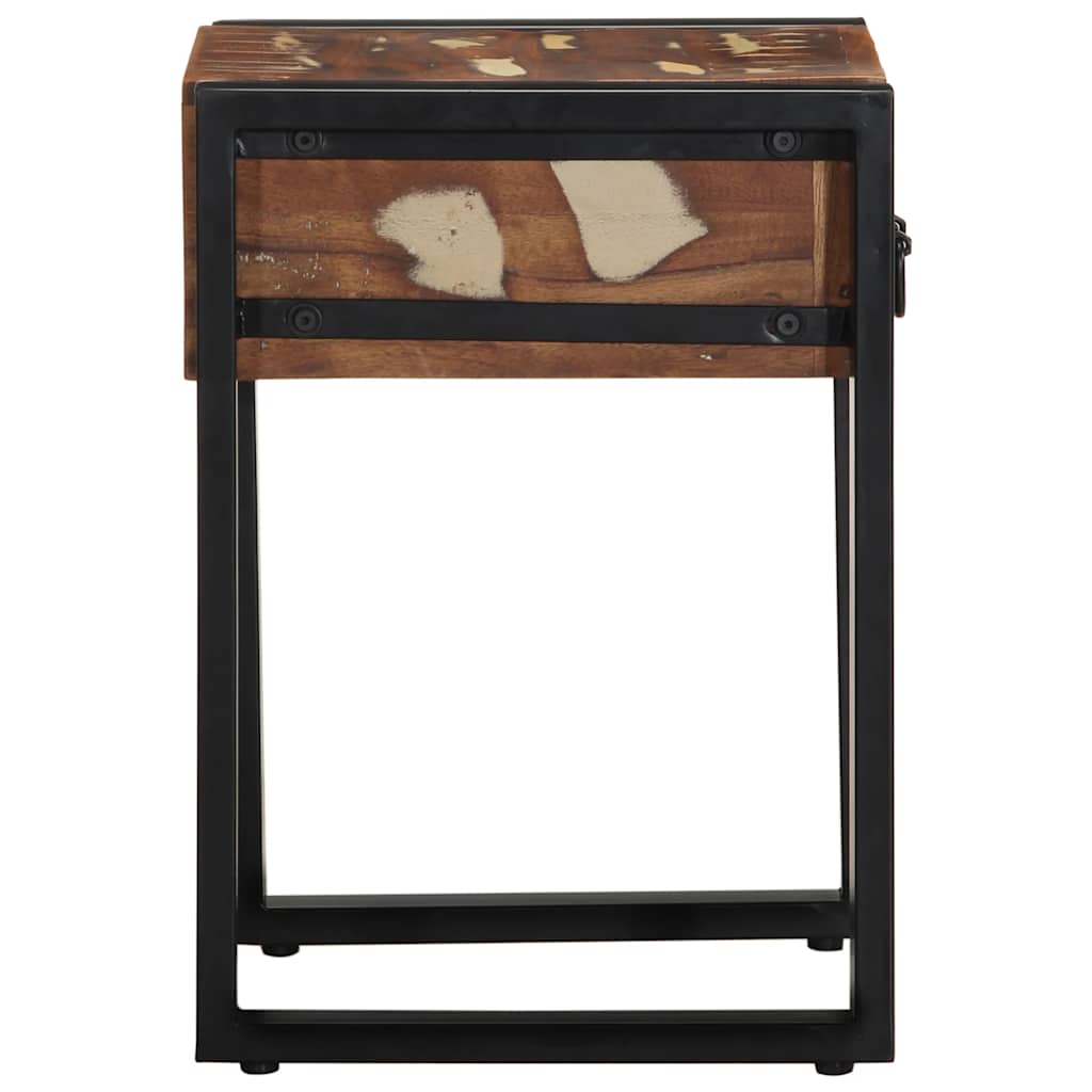 Table d'appoint multicolore 35x35x50cm bois massif récupération - XIOS