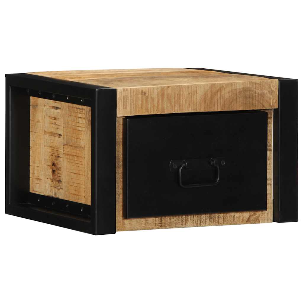 Table de chevet 40x35x25 cm bois massif de manguier brut - XIOS