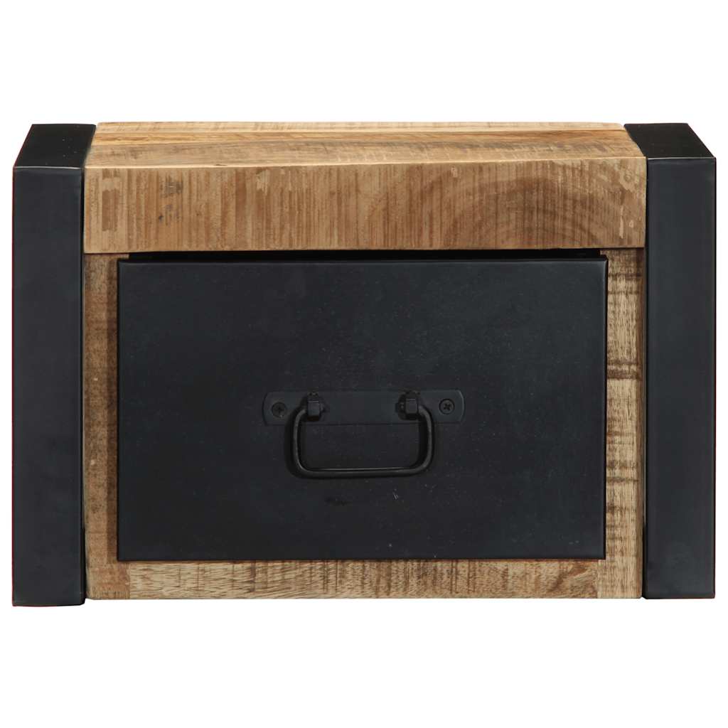 Table de chevet 40x35x25 cm bois massif de manguier brut - XIOS