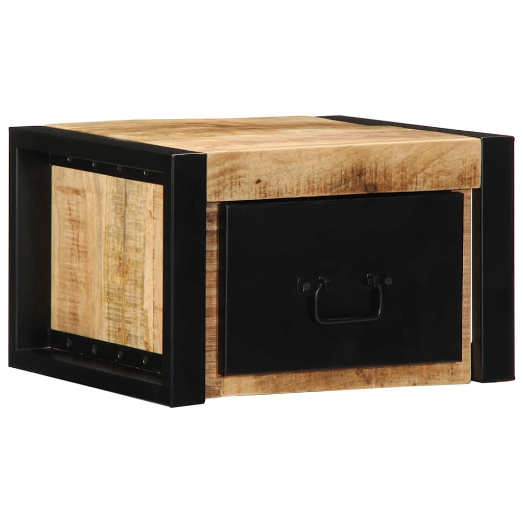 Table de chevet 40x35x25 cm bois massif de manguier brut - XIOS