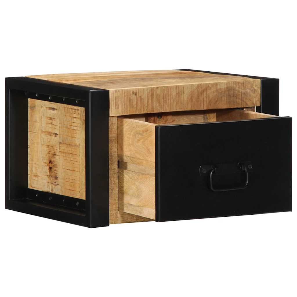 Table de chevet 40x35x25 cm bois massif de manguier brut - XIOS