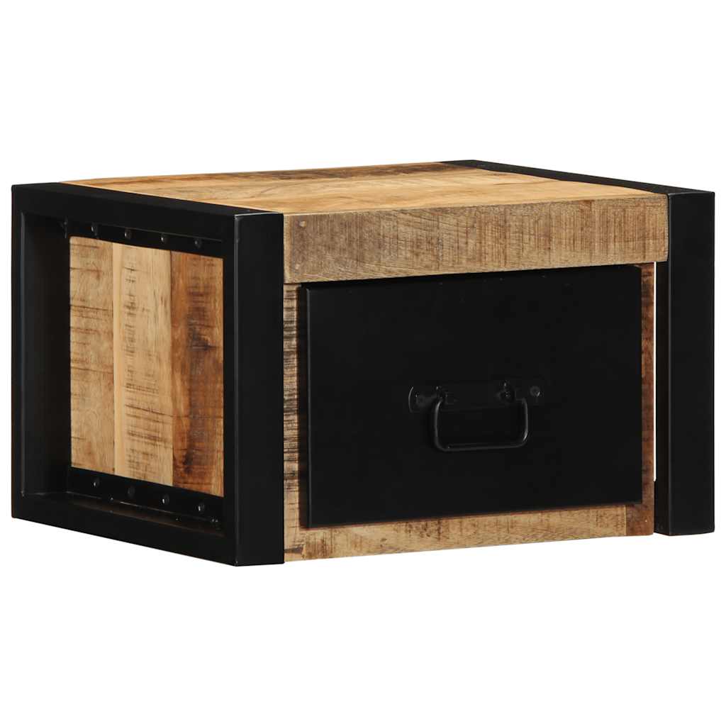 Table de chevet 40x35x25 cm bois massif de manguier brut - XIOS